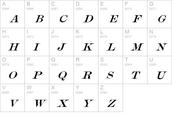 Mercantile Oblique HPLHS uppercase A-Z preview