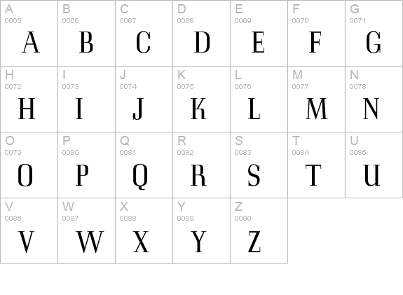 Mercator uppercase A-Z preview