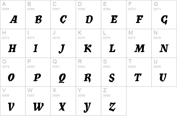Mercurius MF uppercase A-Z preview