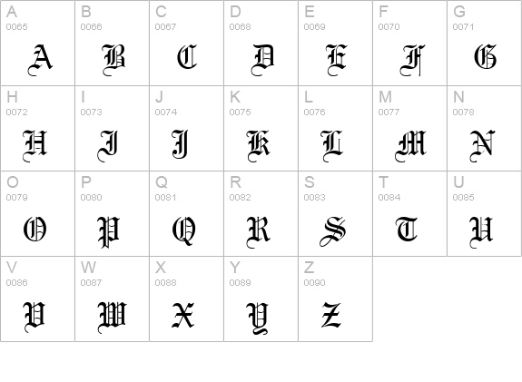 Meriage DB uppercase A-Z preview