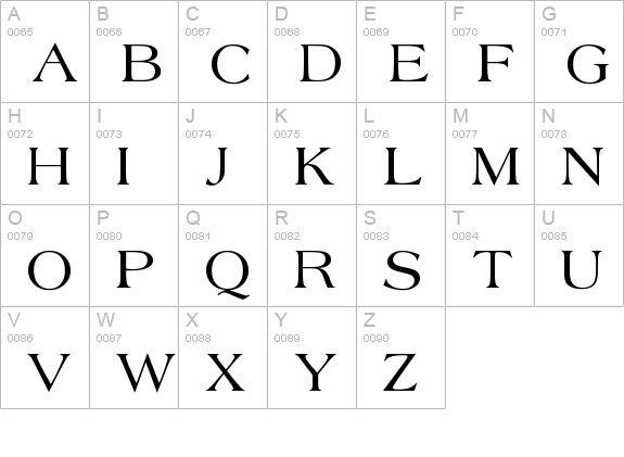 Merida uppercase A-Z preview