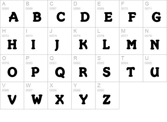 Merkin uppercase A-Z preview