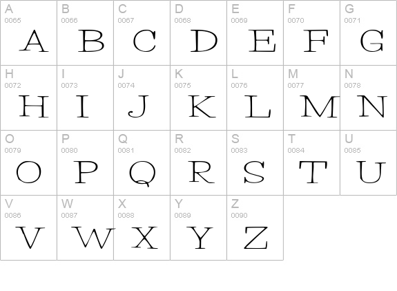 Merrill uppercase A-Z preview