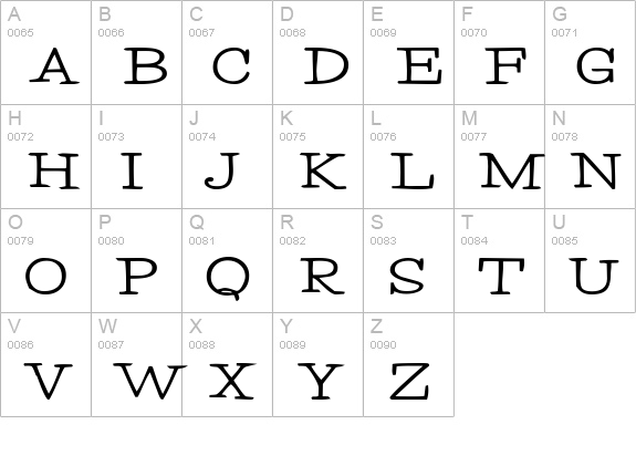 Merrill Bold uppercase A-Z preview