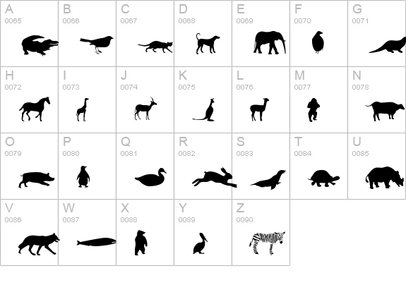 Mers Animals uppercase A-Z preview