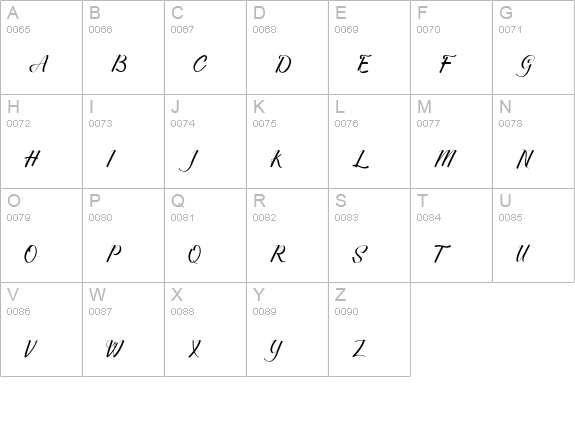 Merthy Script uppercase A-Z preview