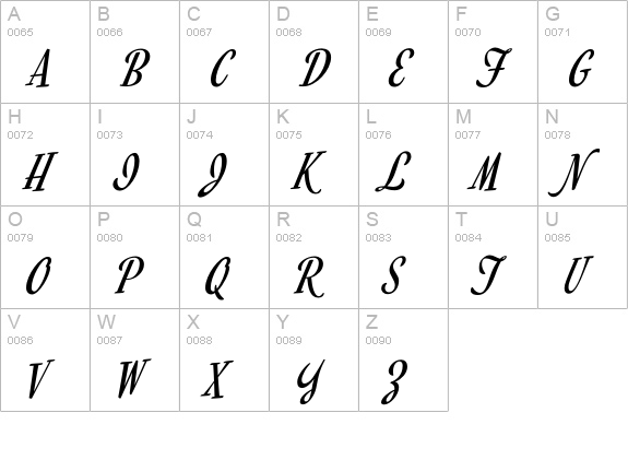 Mervale Script uppercase A-Z preview
