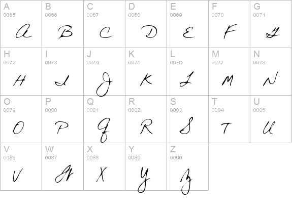 MerylsHand uppercase A-Z preview