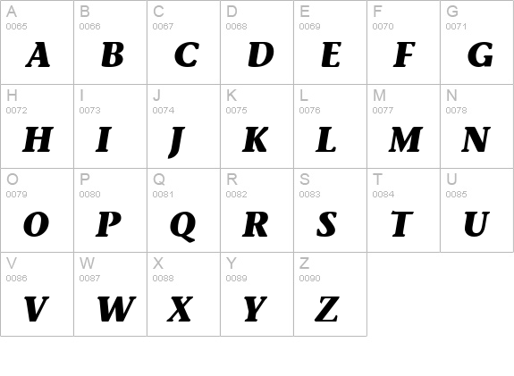 Mesouran Casual Black SSi Bold Italic uppercase A-Z preview