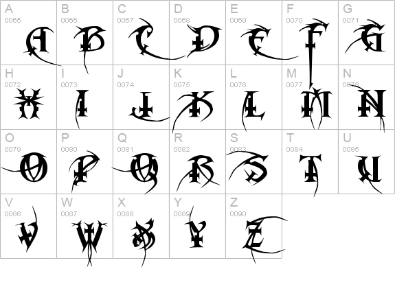 Metal Macabre uppercase A-Z preview