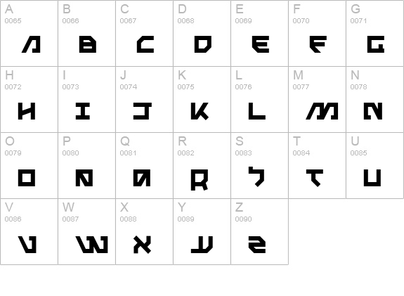 Metal Storm uppercase A-Z preview