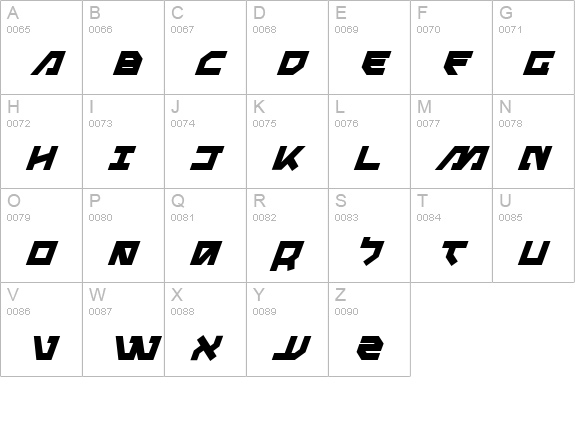 Metal Storm Bold Italic uppercase A-Z preview