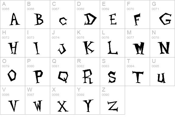 Metalheads uppercase A-Z preview