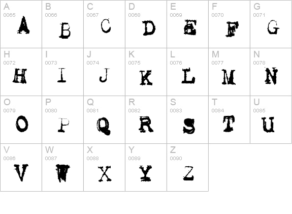 Metalic Avacodo uppercase A-Z preview