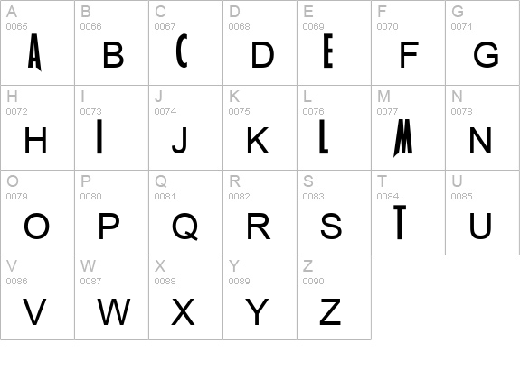 MetallicA NEW uppercase A-Z preview