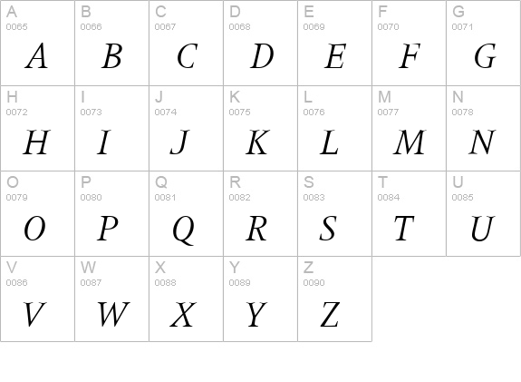 Metaphor-Italic uppercase A-Z preview