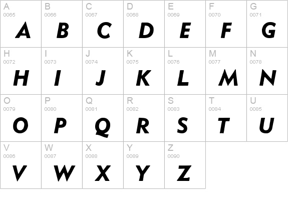 Metro Black Oblique HPLHS uppercase A-Z preview