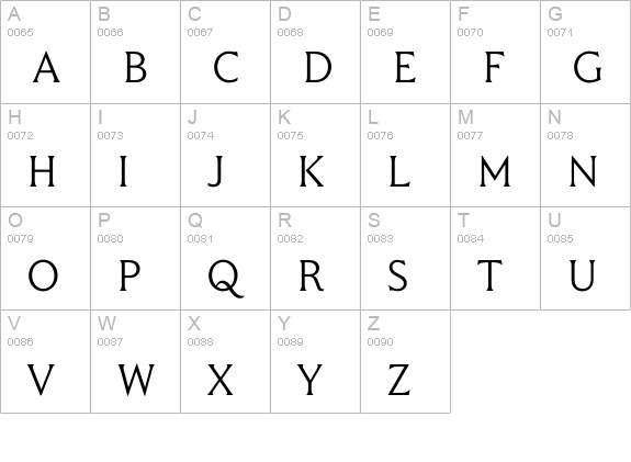 Metro Mayer Serif uppercase A-Z preview