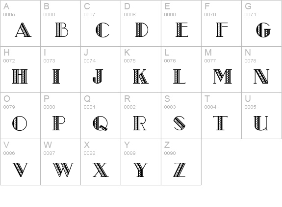 Metro-Retro uppercase A-Z preview