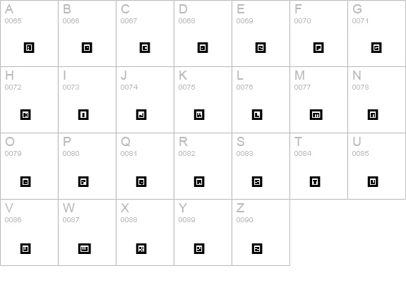 Metrobot uppercase A-Z preview