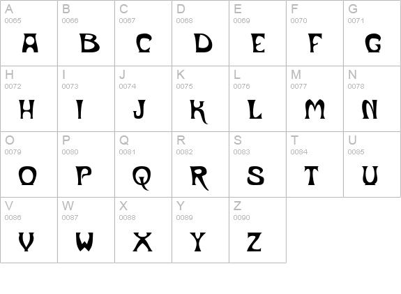 Metropolitain Tryout uppercase A-Z preview