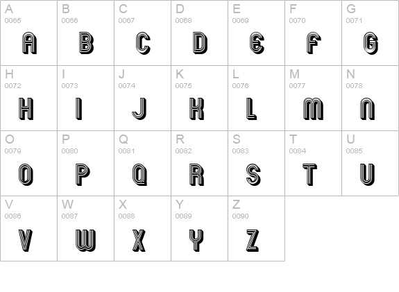 Mexcellent 3D uppercase A-Z preview