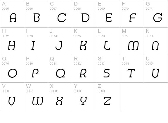 MexicoSerial-Light-Italic uppercase A-Z preview