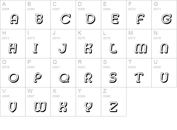 MexicoShadow-Italic uppercase A-Z preview