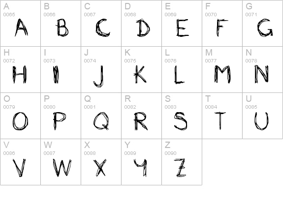 Mia's Scribblings ~ uppercase A-Z preview