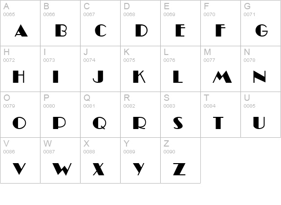 MiamiNig uppercase A-Z preview