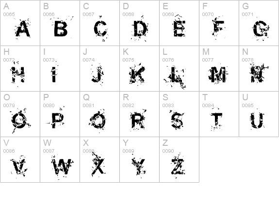 Miasm Outfection uppercase A-Z preview