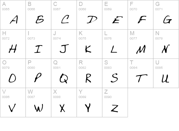 MichaelsHand Regular uppercase A-Z preview