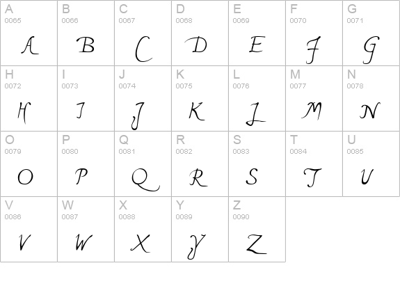 Michelangelo uppercase A-Z preview