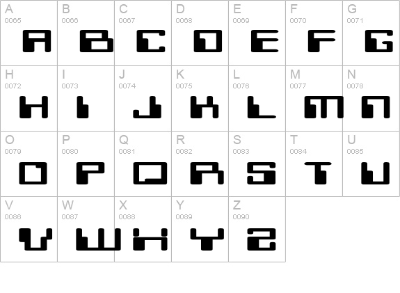 MicrExtended uppercase A-Z preview