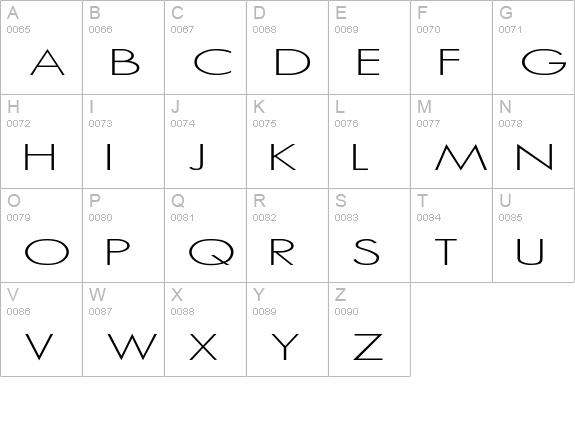 Micro-Serif uppercase A-Z preview