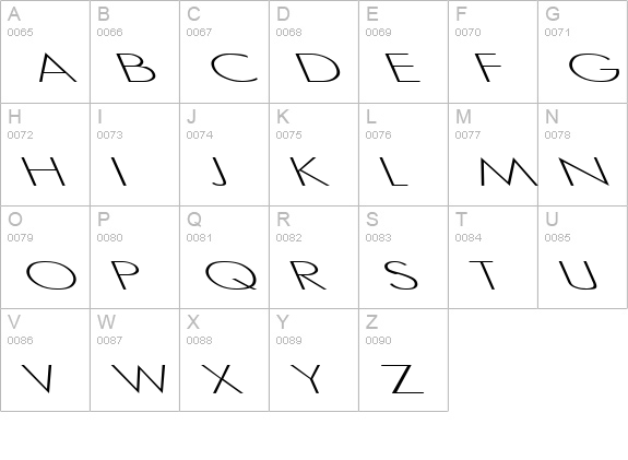 Micro Serif Light Lefty uppercase A-Z preview