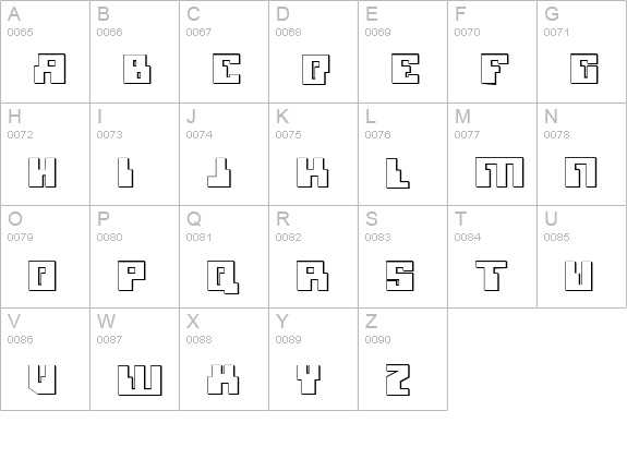 Micronian 3D uppercase A-Z preview