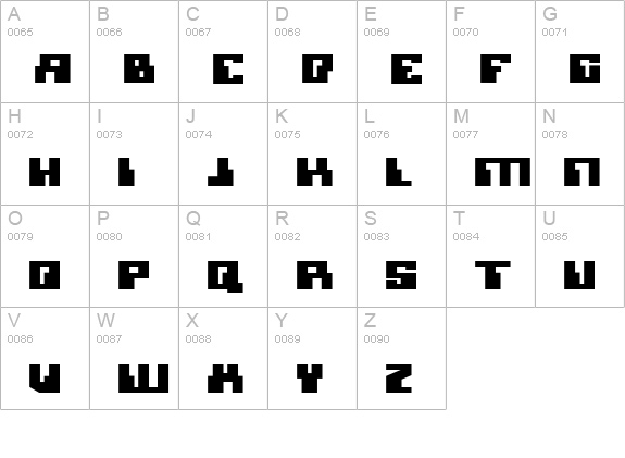 Micronian Expanded uppercase A-Z preview