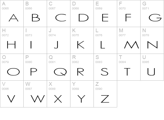MicroSerif-Ligh uppercase A-Z preview
