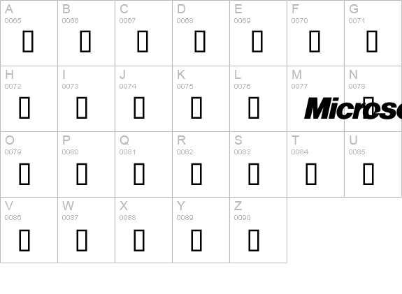 Microsoft Logo 95 uppercase A-Z preview