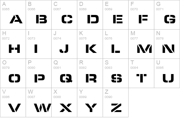 MicroStencil-Black-Regular uppercase A-Z preview