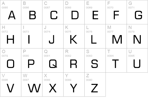 MicroTechnic uppercase A-Z preview