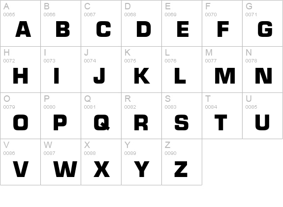 MicroTechnicBold uppercase A-Z preview