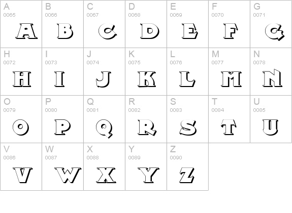 Midland Rail Shadow NF uppercase A-Z preview