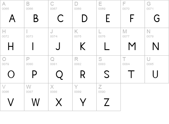 Midnight uppercase A-Z preview