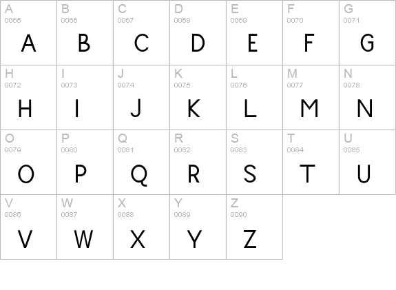 MidnightDemo-Regular uppercase A-Z preview