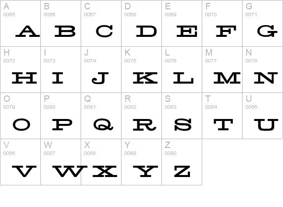 Midwest uppercase A-Z preview