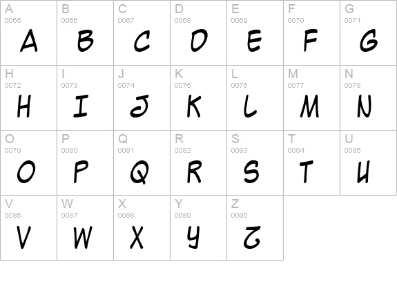 Mighty Zeo uppercase A-Z preview