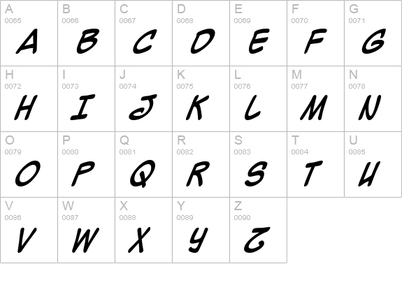 Mighty Zeo Bold uppercase A-Z preview