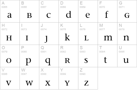 MigraineSerif uppercase A-Z preview